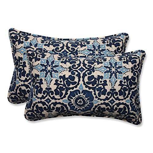Pillow Perfect Kissen für drinnen und draußen, rechteckig, Blau, 2 Stück von Pillow Perfect