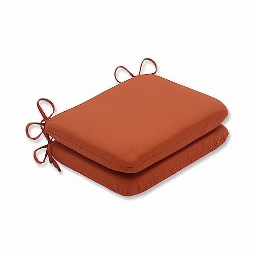 Pillow Perfect Zinnabar für drinnen und draußen Sitzkissen mit runden Ecken, Stoff, Burnt orange, 18.5" x 15.5" von Pillow Perfect