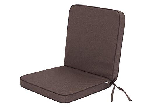 Sesselauflage für Niedriglehner- Kissen für Sessel, Gartenliege- Sitz abmessung - 49x47 cm - Hoher Rücken 52 cm - Gartenkissen Polster - Braun von PillowPrim