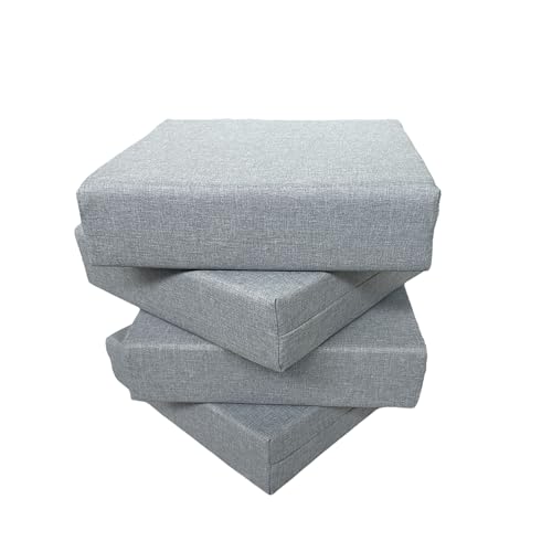 Pillows24 Orthopädisches Sitzkissen Stuhlkissen Sitzerhöhung mit Reißverschluss Stoffbezug 10 cm Dick Ergonomische 40x40x10 cm Sofa Stuhl Bodenkissen Grau (4er-Pack) von Pillows24