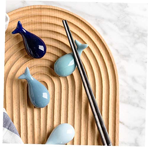 4 Pcs/Set Ceramic Chopsticks Rest Whale Shape Chopstick Holders Spoon Fork Holder Rack Practice Furnishing Articles von PiniceCore