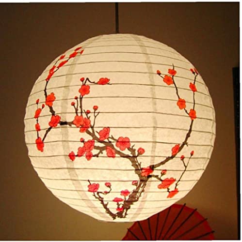 Runde Papier Laterne Pflaumenblütenlampe Schatten Chinesische Orientalische Art Lightshade Hochzeitsfest Home Decor Geschenke von PiniceCore