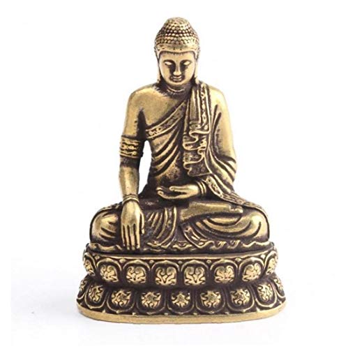 Vintage Micro Geschnitzte Buddha Statue Sammlung Antike Kupfer-Metall Buddha Hauptdekorationen von PiniceCore