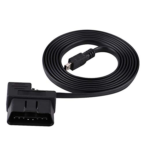 Pissente OBD2 USB-Kabel, 180 cm Metall Auto OBD-II OBD2 EOBD 16-poliger Diagnose-Verlängerungsadapter auf Mini-USB-Kabel von Pissente