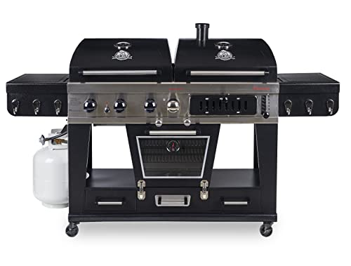 Pit Boss Memphis Ultimate 4-in-1 Kombigrill, schwarz, Stahl/Gusseisen, Smoker, Gas- und Holzkohlegrill von PIT BOSS