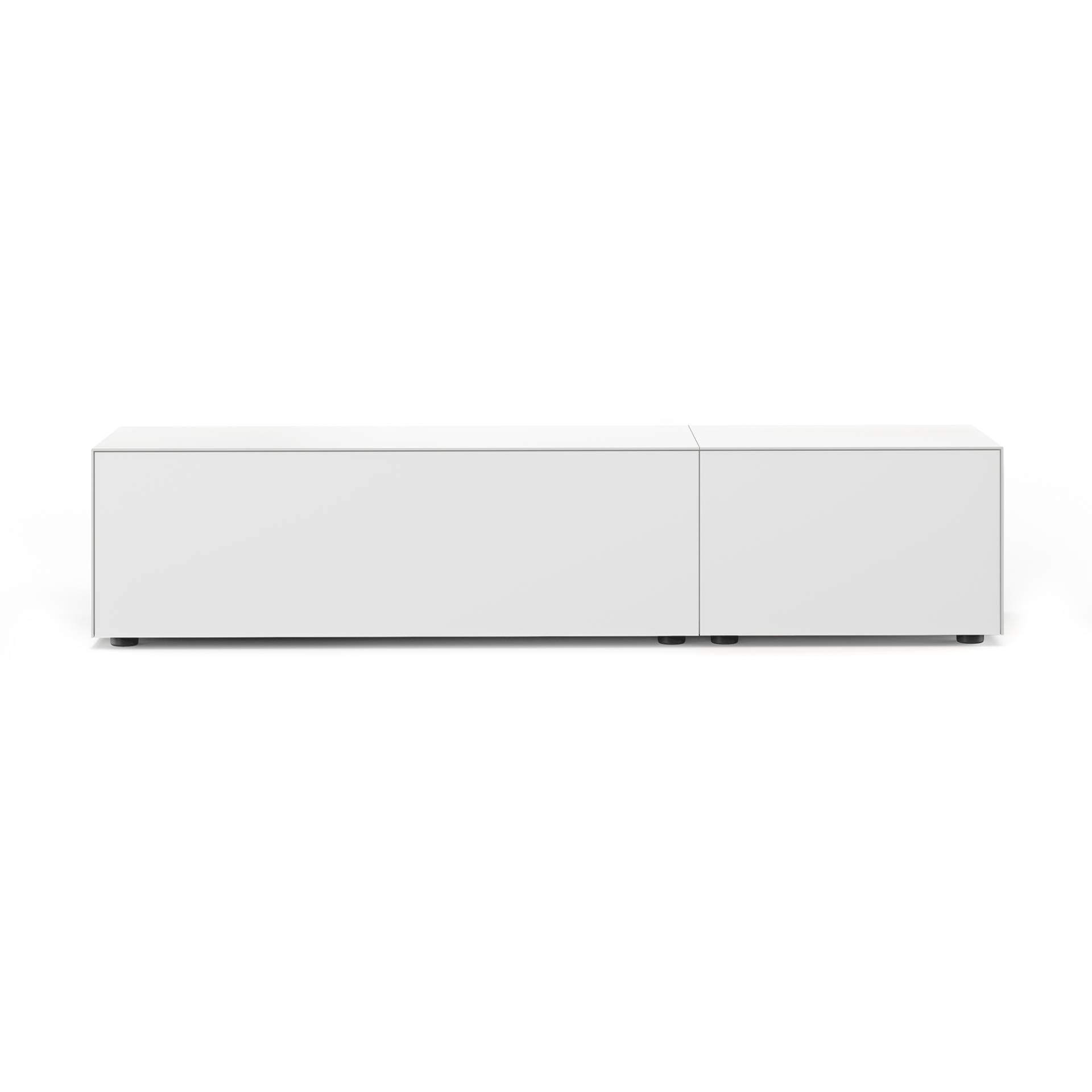Piure - Edit Q Sideboard 181,3x48x63cm mit 2 Schubkasten - weiß/anthrazit/matt/2 Schubkasten/Gestell Stahl anthrazit von Piure