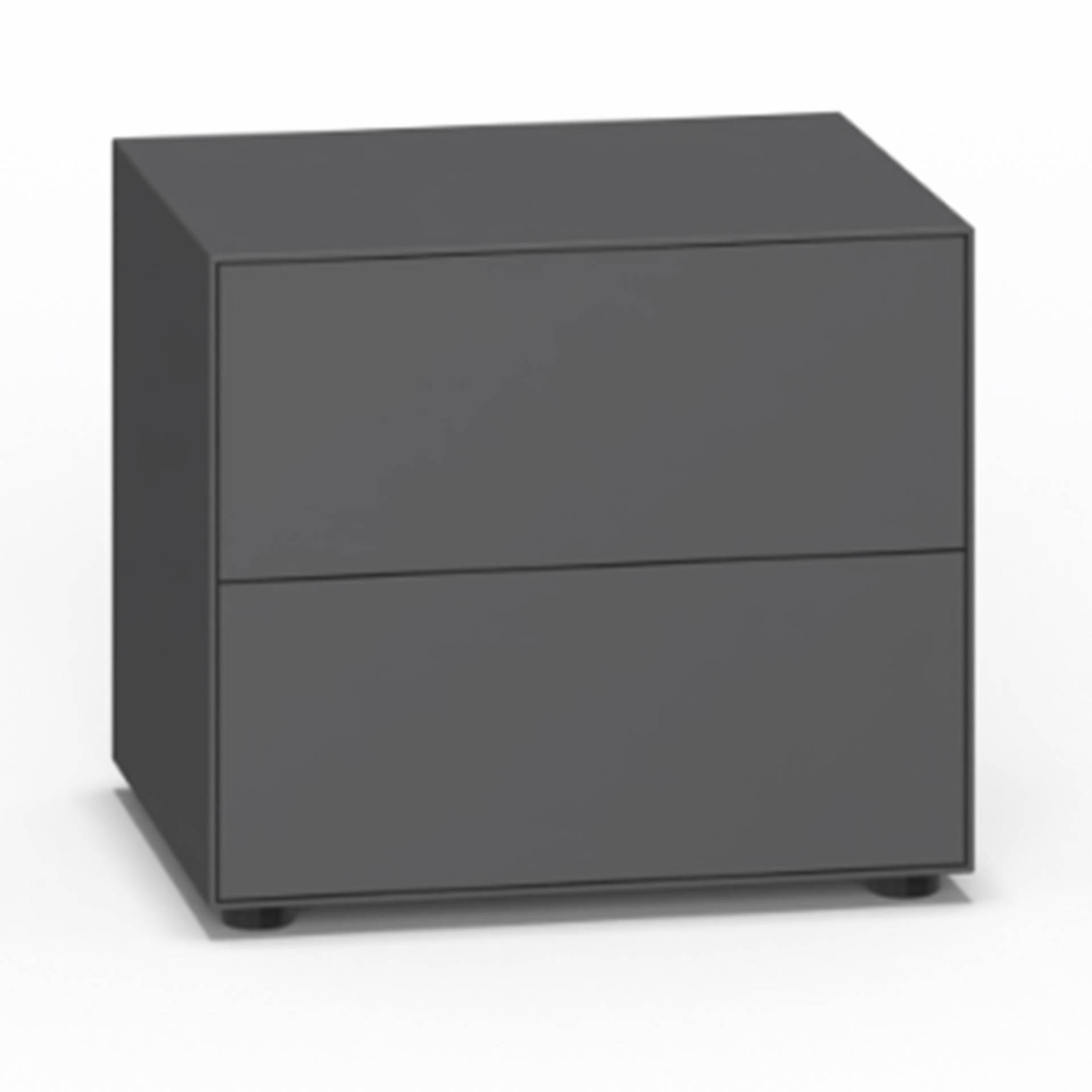 Piure - Nex Pur Box Nachttisch 60x50x48cm - graphit/MDF matt lackiert/BxHxT 60x50x48cm/mit Gleitfüße von Piure