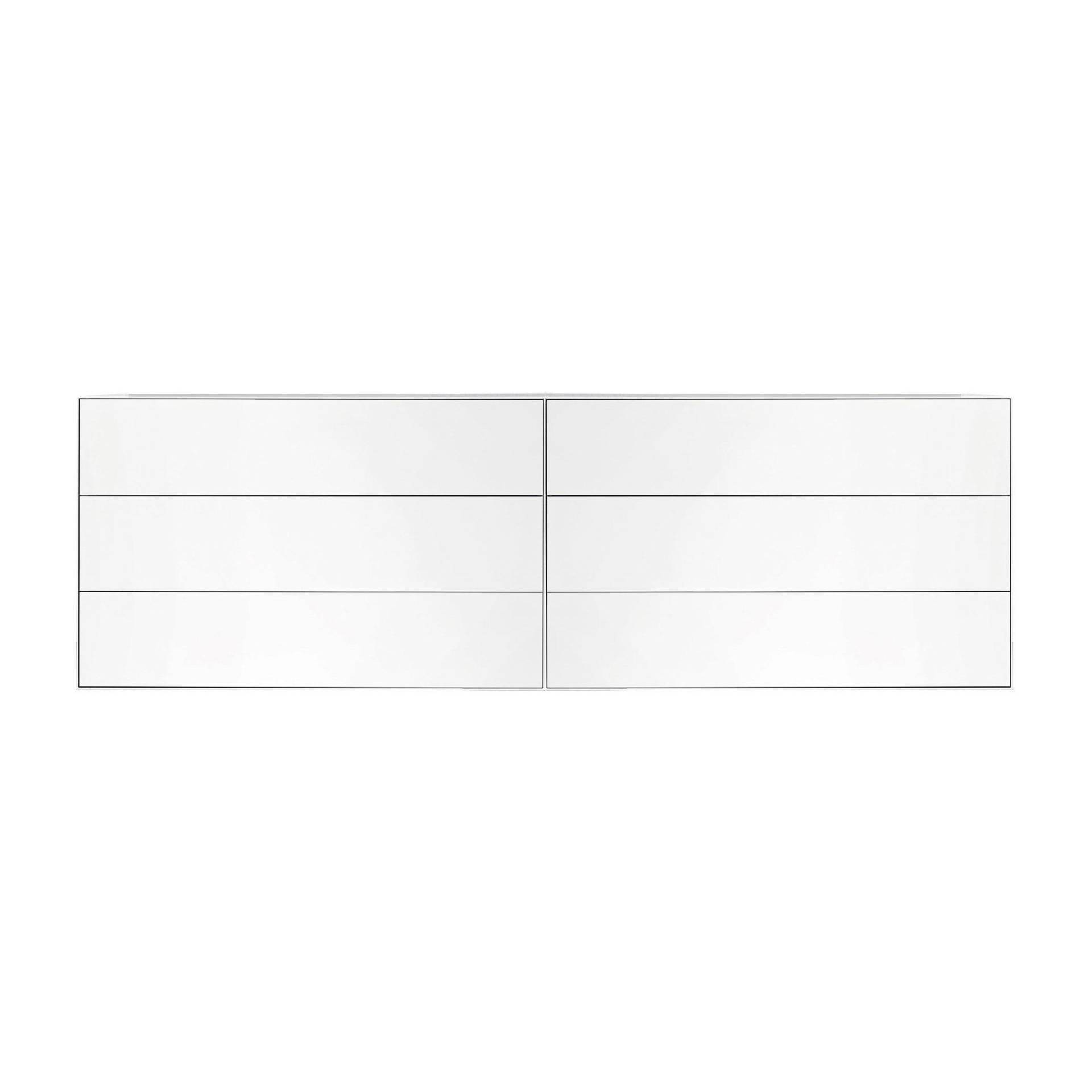 Piure - Nex Pur Box Sideboard/Kommode 240x77.5cm - weiß RAL 9016/MDF matt lackiert/mit Gleitfüßen von Piure