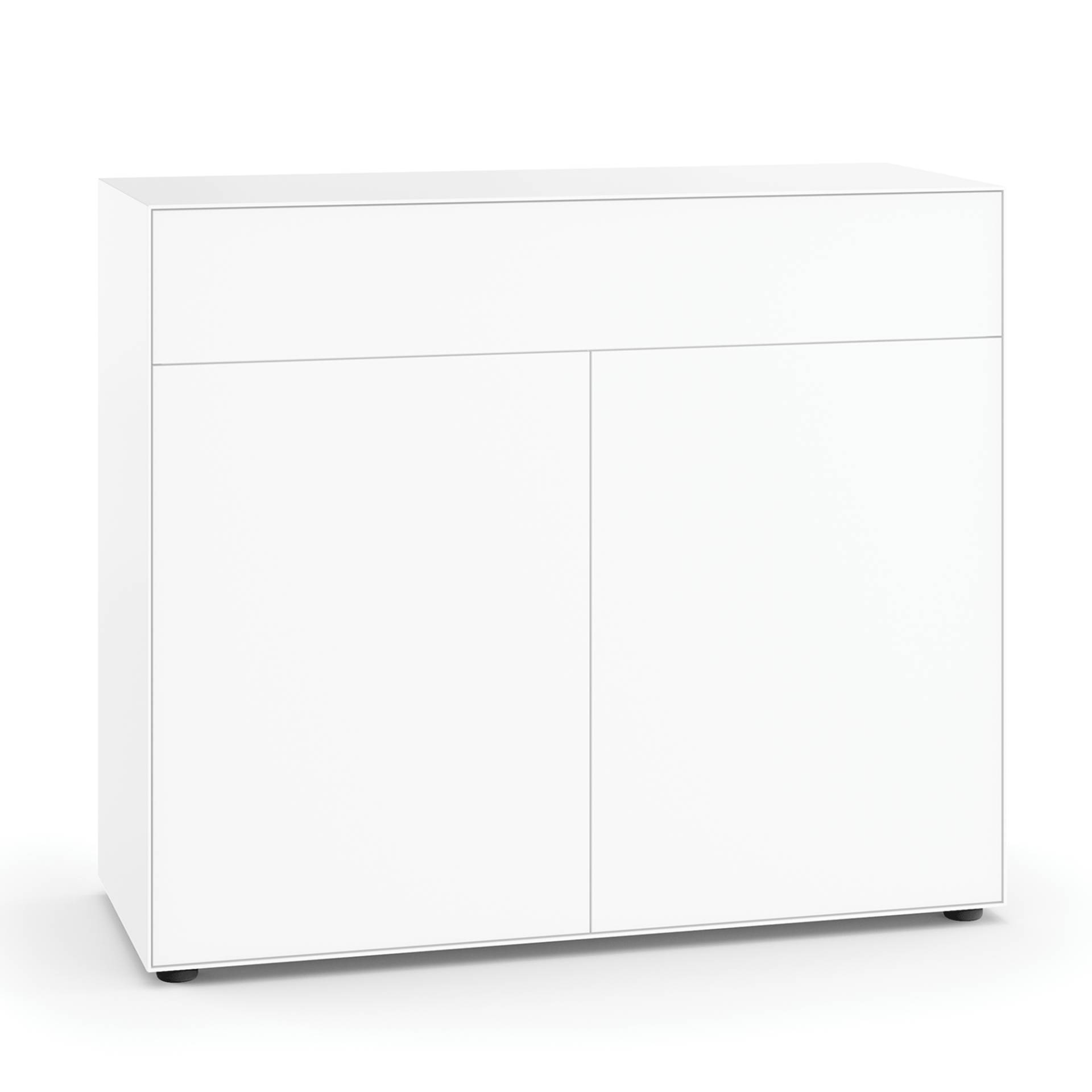 Piure - Nex Pur Box Sideboard mit Tür 120x100x48cm - weiß RAL 9016/MDF matt lackiert/BxHxT 120x100x48cm/mit Gleitfüße von Piure
