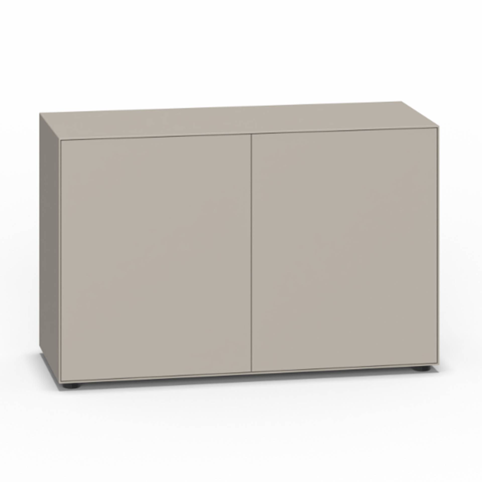 Piure - Nex Pur Box Türbox 120x77.5x48cm - silk/MDF matt lackiert/mit Gleitfüße/1 Fachboden/inkl. Verstärkungsschiene, einstellbar 2 cm von Piure