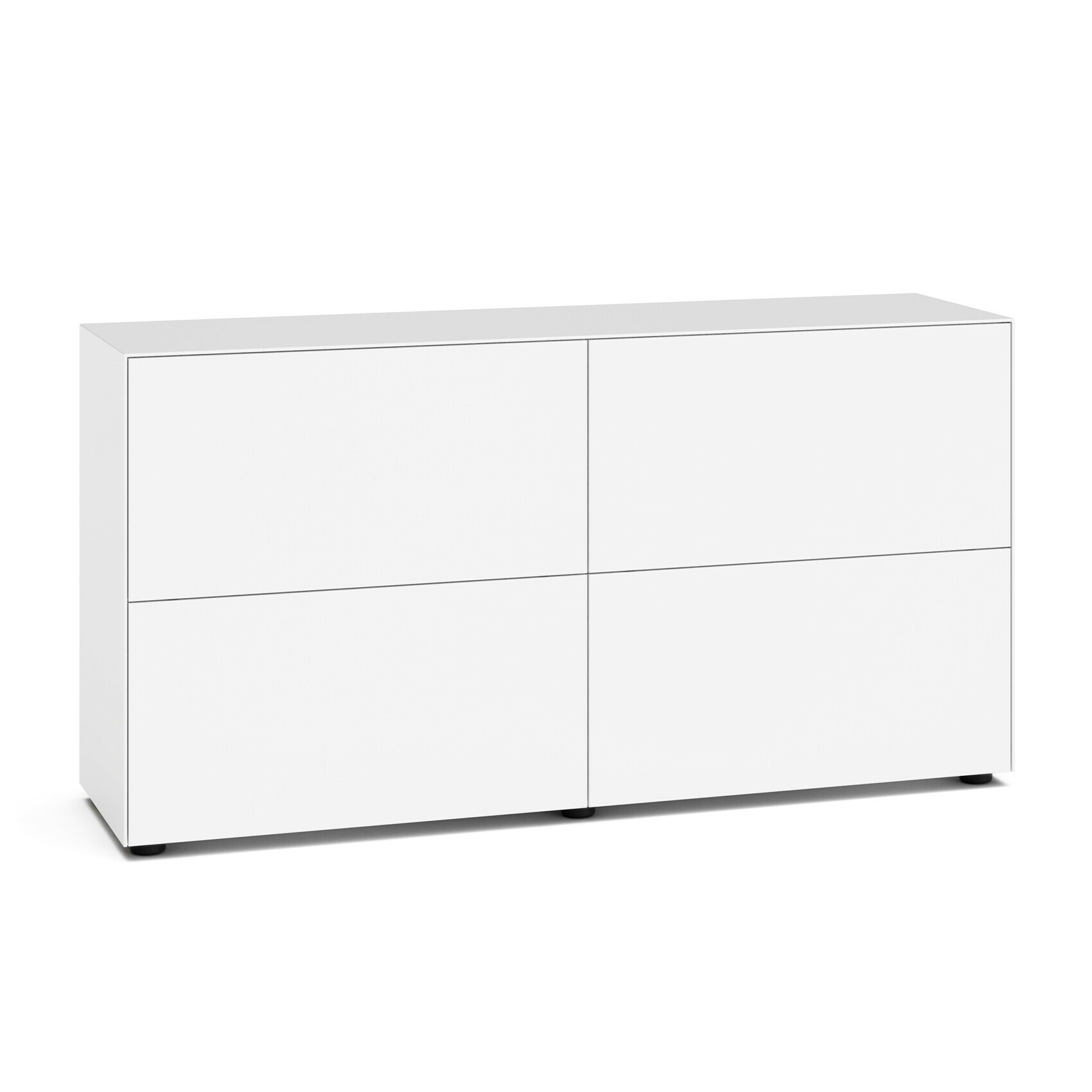 Piure - Nex Pur Office Klapptürbox 150x40x75cm - weiß RAL 9016/MDF matt lackiert/mit Gleitfüßen H 3cm/2x Fachboden von Piure