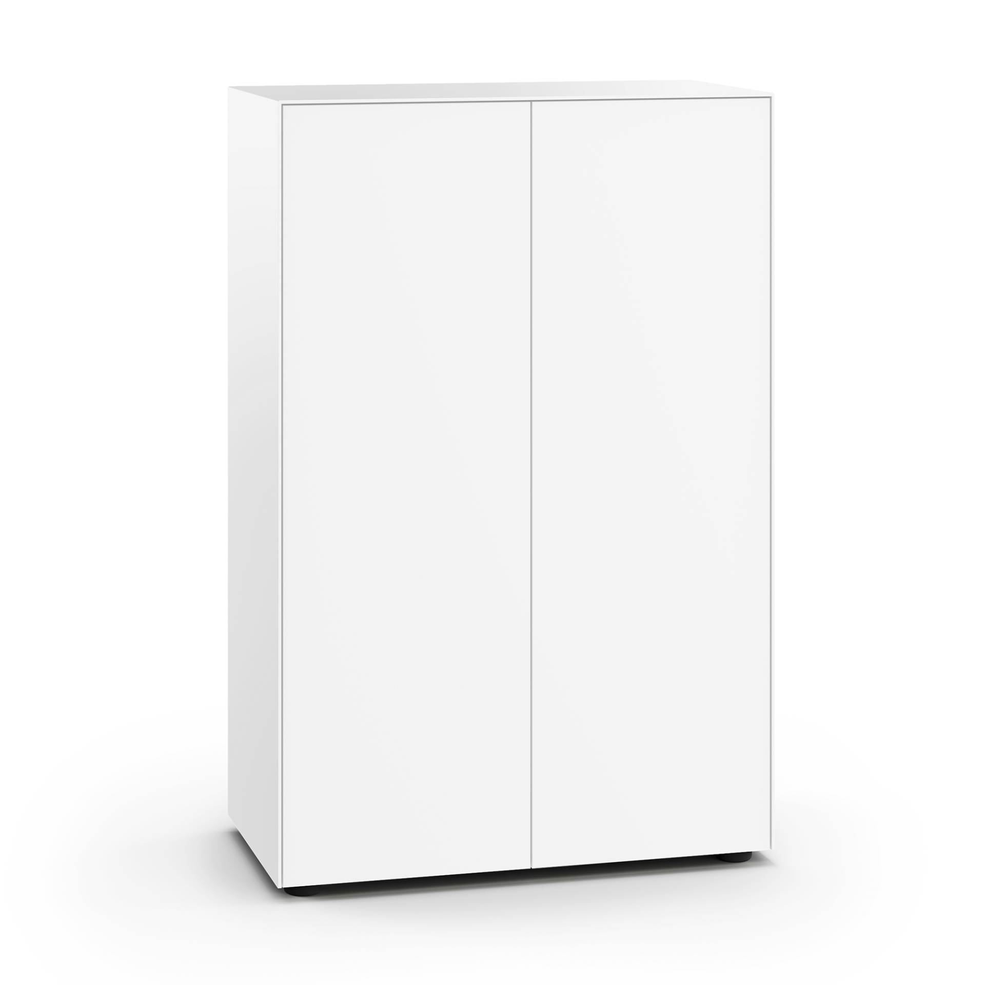 Piure - Nex Pur Office Türbox 75x40x112,5cm - weiß RAL 9016/MDF matt lackiert/mit Gleitfüßen H 3cm/2x Fachboden von Piure