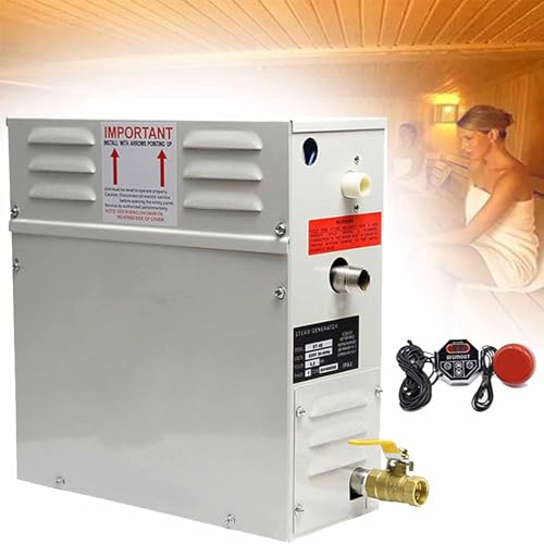 PixCy 3kw-21kw Sauna Dampfgenerator 220v Für Haus Und Gewerbe, Sauna/Dusche/Bad/Spa, Mit Entwässerung, LED-Digital-Regler Automatischer Thermostat 35-55℃,220V-4.5kw von PixCy