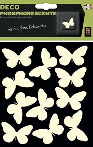 Plage Glow in The Dark Stickers-Butterflies[1 Sheet 15 x 17 cm], Vinyl, White, 17 x 0.1 x 15 cm von PLAGE