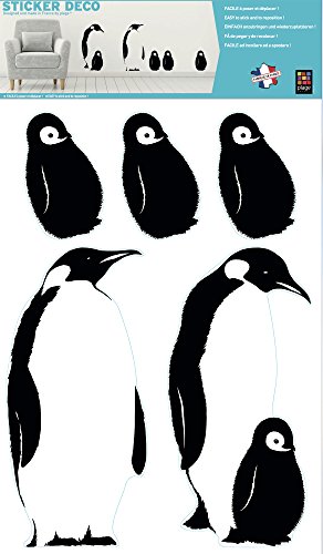 PLAGE Deko Wandaufkleber Antarctique-Pinguine, Vinyl, Black, 68 x 0.1 x 47,7 cm von PLAGE