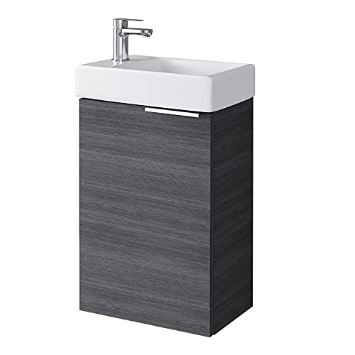Planetmöbel Waschtisch mit Unterschrank 40 cm Waschbecken Bad Gäste WC, Anthrazit von Planetmöbel