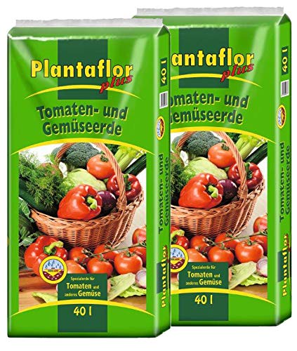 Plantaflor Plus Tomatenerde Gemüseerde Gewächshaus Erde 80 Liter (2X 40 Liter) von HaGaFe