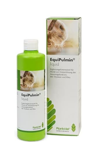 PlantaVet EquiPulmin Liquid | 500 ml | Ergänzungsfuttermittel für Pferde | Zur Unterstützung der Atemwegsfunktion | Mit Efeu- und Thymianextrakt | Mit Dextrose und Lactose von PlantaVet