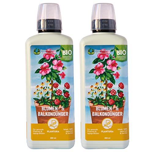 Plantura Bio Blumen- & Balkondünger, 2er Set, Bio Flüssigdünger für Blühpflanzen, 1,6 Liter von Plantura