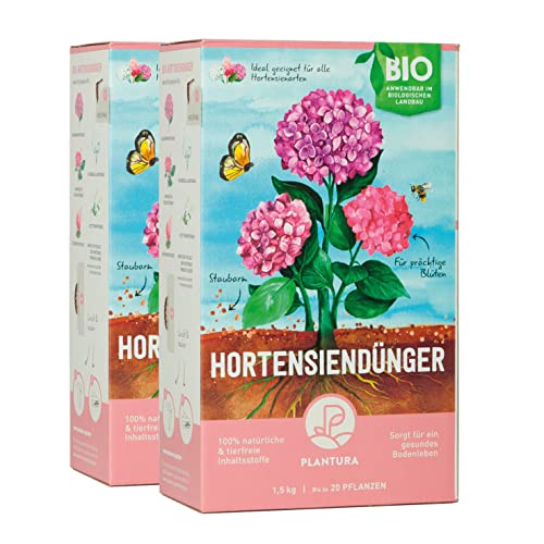 Plantura Bio-Hortensiendünger mit Langzeitwirkung, für Topf & Beet, tierfrei & Bio, 3 kg von Plantura