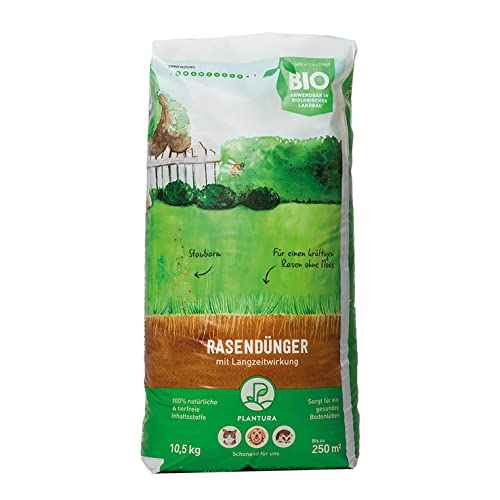 Plantura Bio-Rasendünger, 3 Monate Langzeitwirkung, staubarmes Granulat, 250 m², 10,5 kg von Plantura