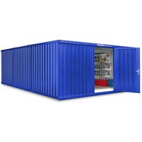 Materialcontainer Kombination, 3 Module, HxBxT 2.150 x 5.080 x 6.520 mm, vormontiert, Holzfußboden, lackiert, enzianblau von Jungheinrich PROFISHOP