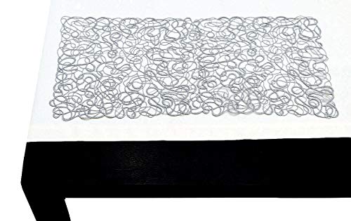zartes Deckchen Tischläufer aus purer Spitze 23x46 cm (Silbergrau) von Plauener Spitze