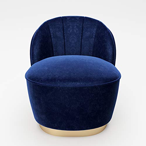 PLAYBOY Cocktailsessel mit Goldfuss und Samtbezug in Blau Sessel aus Samtstoff, Polstersessel aus Samt, Lounge Stuhl, Chair, Retro-Design, Club-Stil von Playboy