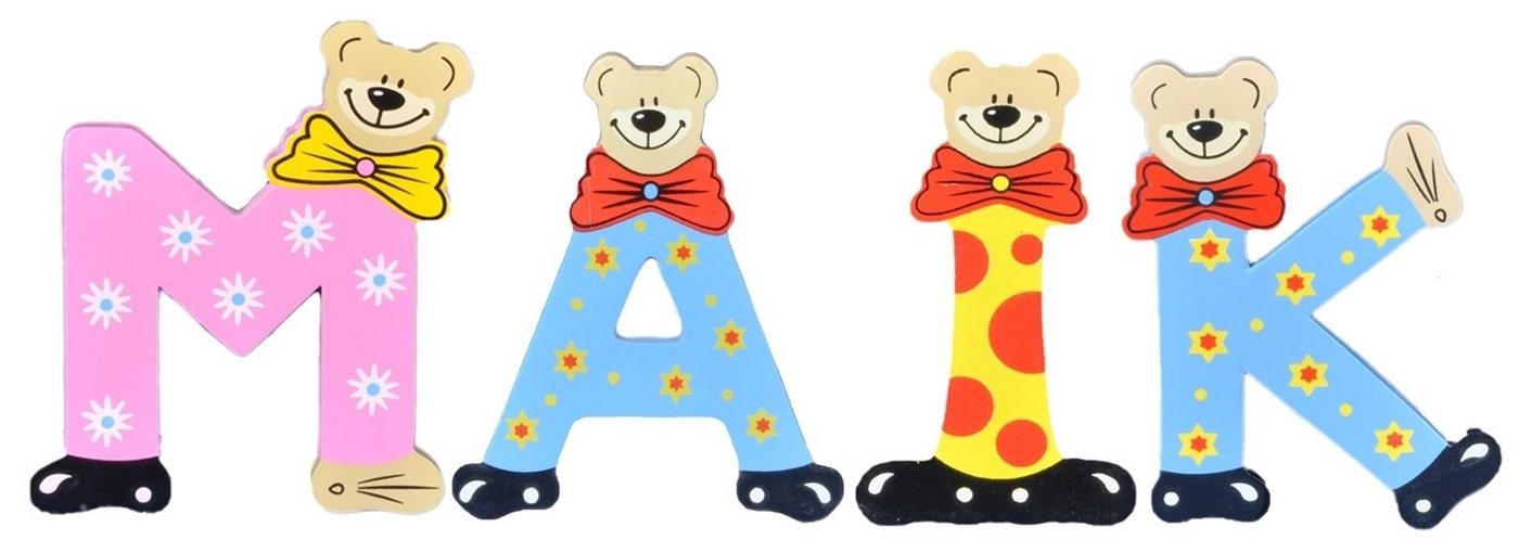 Playshoes Deko-Buchstaben (Set, 4 St), Kinder Holz-Buchstaben Namen-Set, MAIK - sortiert von Playshoes