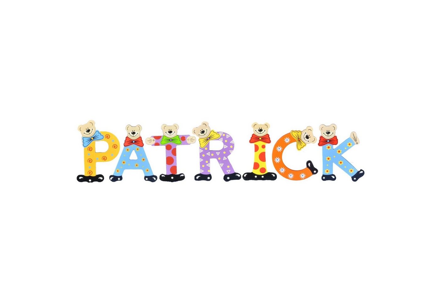 Playshoes Deko-Buchstaben (Set, 7 St), Kinder Holz-Buchstaben Namen-Set, PATRICK - sortiert von Playshoes