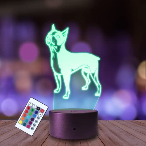 Plexido Französische Bulldogge Nachtlicht für Kinder|3D Illusions Baby Nachtlicht|16 Farben Nachttischlampe|Beruhigendes Nachtlicht für Schlafzimmer|Tolles Geschenk für Kinder von Plexido