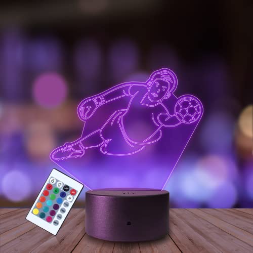 Plexido Torwartball 3D Illusionseffekt Nachtlicht für Babys | Dimmbare Nachttischlampe | Stilllicht mit Fußball-Design|Nachtlicht Kinder | Tolles Geschenk für das Kinderzimmer von Plexido