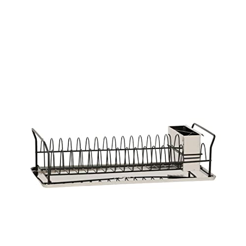 Plint Premium Dish Rack - Plate Drying Rack with Cutlery Holder & Drip Tray Edelstahl Draining Dish Rack Drainer - Dish Draining Rack for Kitchen Counter - Small Dish Drainer Black von Plint