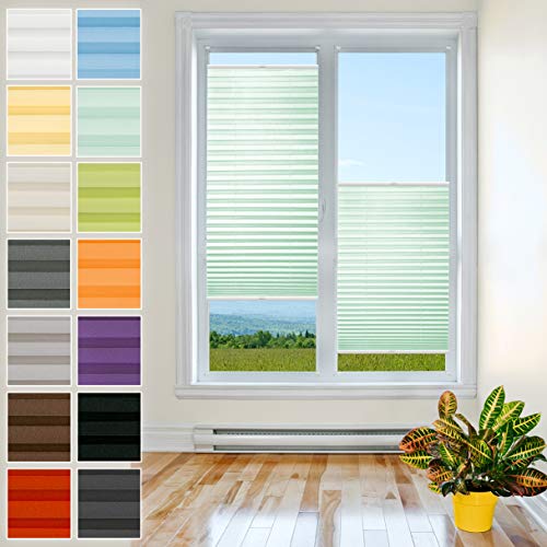 Klemmfix Plissee Ohne Bohren - 120 cm x 90 cm - Plissee Klemmfix Rollo Mint - Plissees für Fenster - Jalousien zum Klemmen - Plisee Rollo Ohne Bohren Klemmfix - Plisseerollo - Plisses - Plisse von Plisart