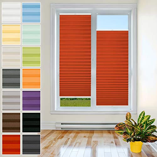 Klemmfix Plissee Ohne Bohren - 85 cm x 180 cm - Plissee Klemmfix Rollo Rot - Plissees für Fenster - Jalousien zum Klemmen - Plisee Rollo Ohne Bohren Klemmfix - Plisseerollo - Plisses - Plisse von Plisart