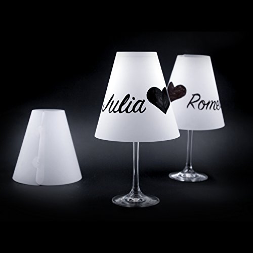 POETRY LIGHT · 3 Weinglas Lampenschirme zum Selbstgestalten · aus Transparentpapier zum Zusammenstecken (3 x TRANSPARENT unbedruckt) von Poetry Light