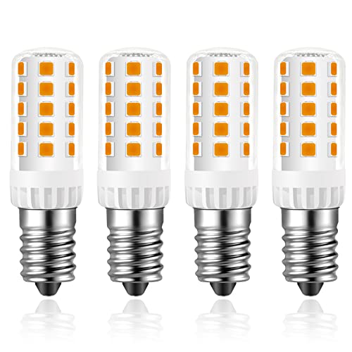 Poinivo E14 LED Dimmbar Glühbirne,4W E14 Led Lampen,Ersetzt 40W Halogenlampen,Warmweiß 3000K Birne,400LM,AC 230V,für Dunstabzugshaube Nähmaschine Wohnzimmer Wandlampe Schreibtischlampe,Dimmbar,4 Stück von Poinivo