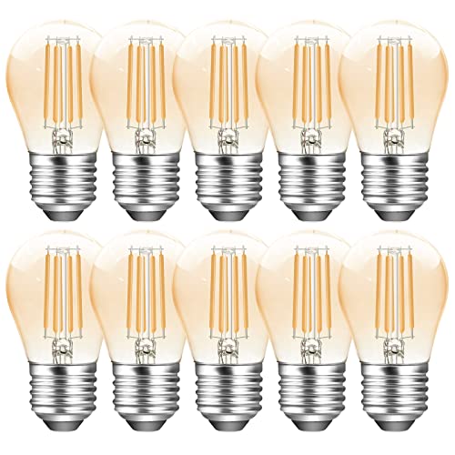 Poinivo E27 Dimmbar LED Glühbirne,4W G45 E27 Vintage Edison Glühbirne,2700K Warmweiß,350lm,E27 LED Filament Leuchtmittel,Ersatz für 35W Glühlampe,Dimmbar,Amber,10 Stiick von Poinivo