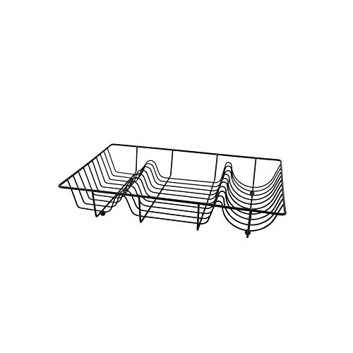 A'Domo Point-Virgule Küche Abtropfgestell Geschirr Abtropständer für Teller und Besteck aus Metall, Schwarz, A'Domo_PV-CHR-3195 von Point-Virgule