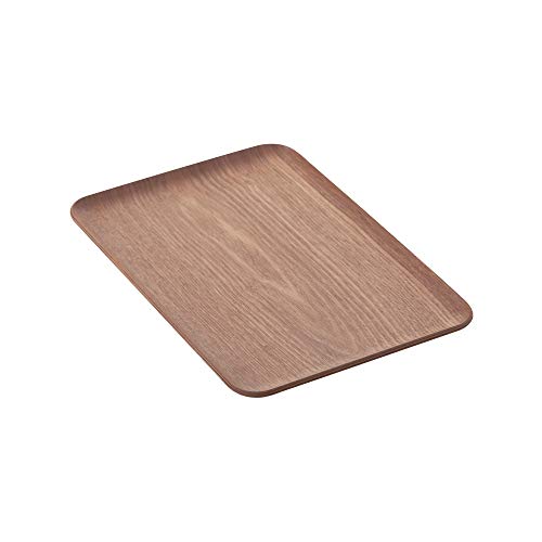 Point-Virgule Serviertablett, rechteckiges deko Tablett für Küche, Walnuss holzfarbe, 33x23cm von Point-Virgule