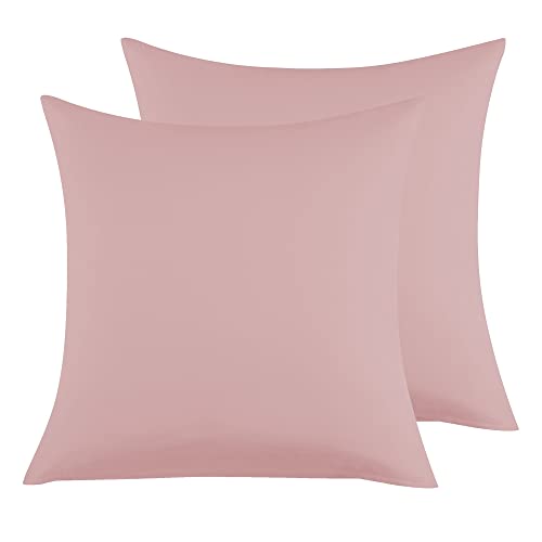 Kissenbezug 65x65cm 2er Set - Kopfkissenbezug Mikrofaser Premium Superweicher - Kissenhülle 65x65cm - Rosa von Poligino