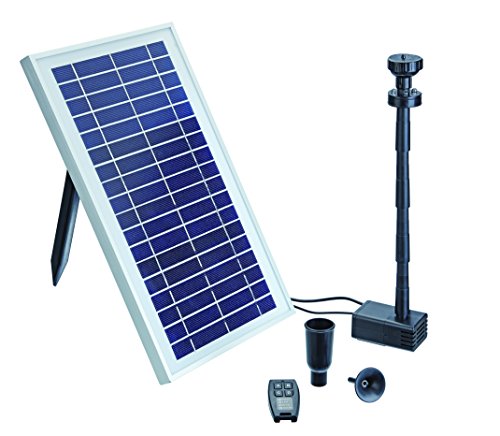 Pontec 43325 PondoSolar 600 Control - Solarwasserspielpumpe mit Akku und LED-Beleuchtung / Solarstromsystem für attraktive Fontänen von Pontec