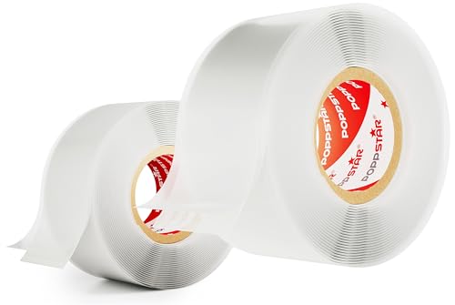 POPPSTAR 2x 3m selbstverschweißendes Silikonband, Silikon Tape Reparaturband, Isolierband und Dichtungsband (Wasser, Luft), 25mm breit, transparent von POPPSTAR