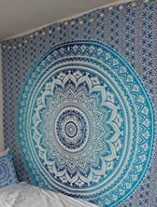 Popular Handicrafts Kp881 Wandteppich, Hippie Ombre Mandala Tapisserie Wandteppich King Size von Popular Handicrafts
