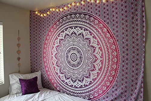 Popular Handicrafts Wandteppich, indisches Mandala, Hippie-Wandbehang, Bohemian-Tagesdecke von Popular Handicrafts