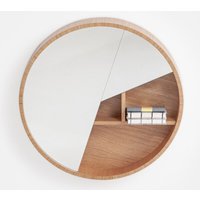 Torten Eichenholz Wandspiegel | Aus Holz Runder Spiegel von PorventuraFurniture
