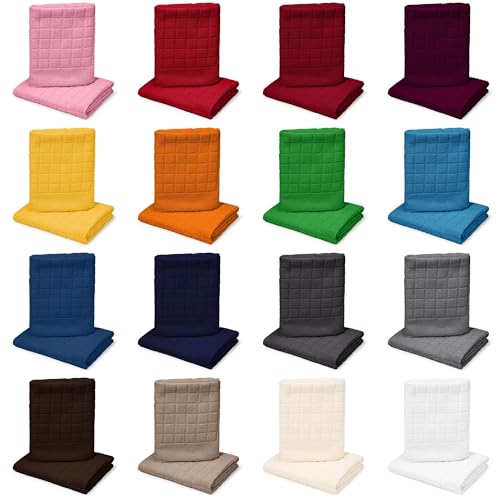 Posteli Handtuch-Set aus Luxus Serie 100% Baumwolle in 8 Größen & 17 Farben verfügbar, Farbe: Brombeere, Größe: 2er Pack 50x70cm - Duschvorleger von Posteli