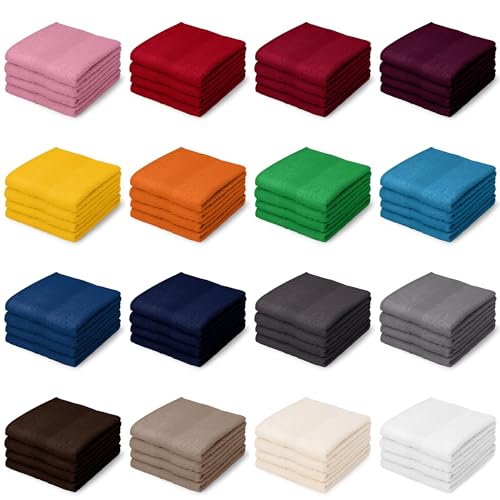 Posteli Handtuch-Set aus Luxus Serie 100% Baumwolle in 8 Größen & 17 Farben verfügbar, Farbe: Brombeere, Größe: 4er Pack 30x30cm - Seiftücher von Posteli