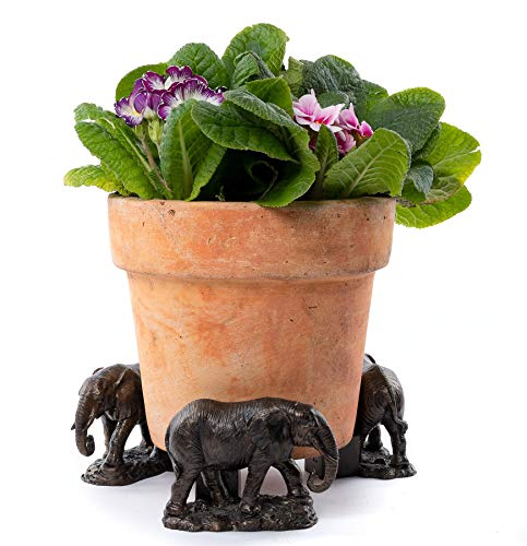 Potty Feet Elefanten-Figuren, Blumentopffüße, Pflanzgefäßstütze, handgefertigte dekorative Ornamente, 3 Stück von Potty Feet