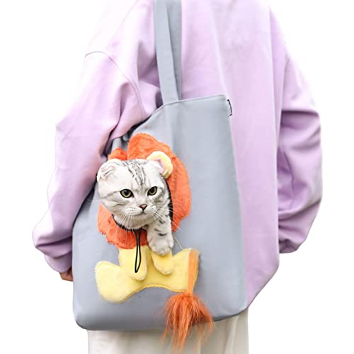 Katzentransporttasche - Katzen-Umhängetasche aus Segeltuch - Brusttasche in Tierform - Tragbare Katzentasche für Reisen, Ausgehen, Wandern, Spazierengehen, Einkaufen, Camping von Povanjer